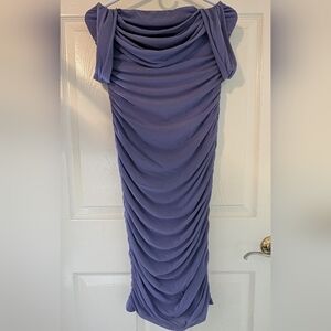 Elegant Purple Draped Dress